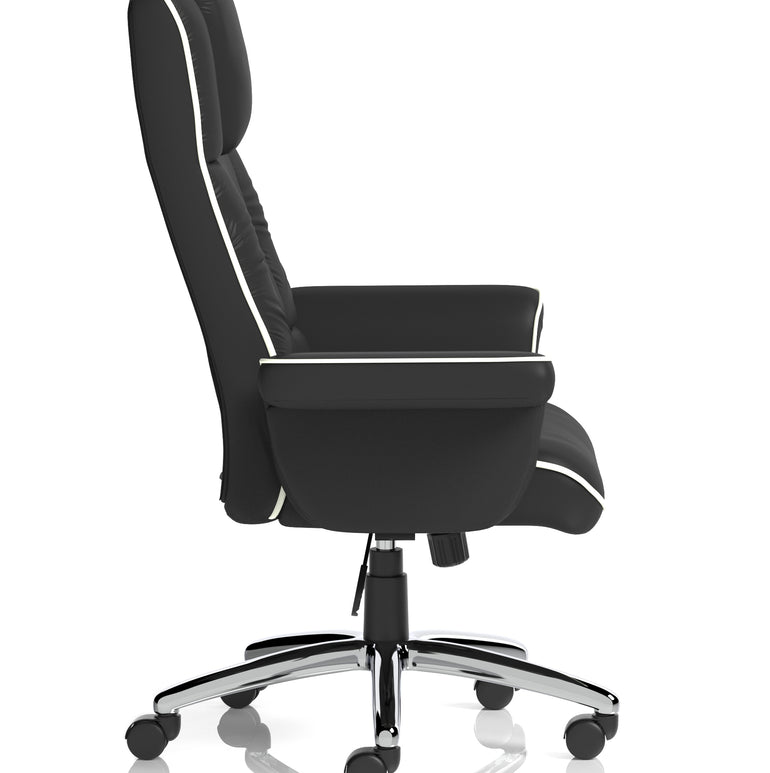 Chelsea High Back Soft Black Leather Executive Office Chair with Arms