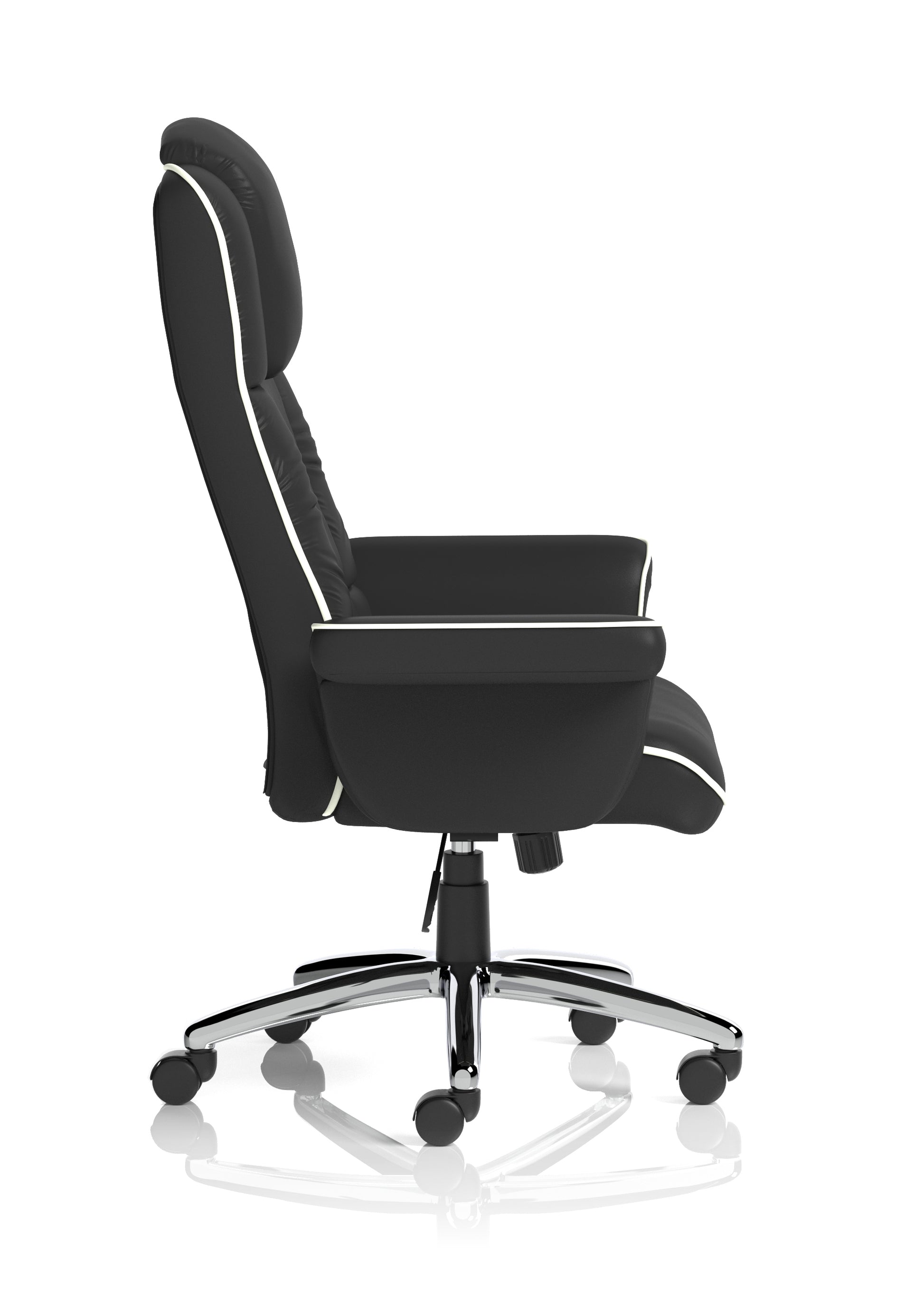 Chelsea High Back Soft Black Leather Executive Office Chair with Arms