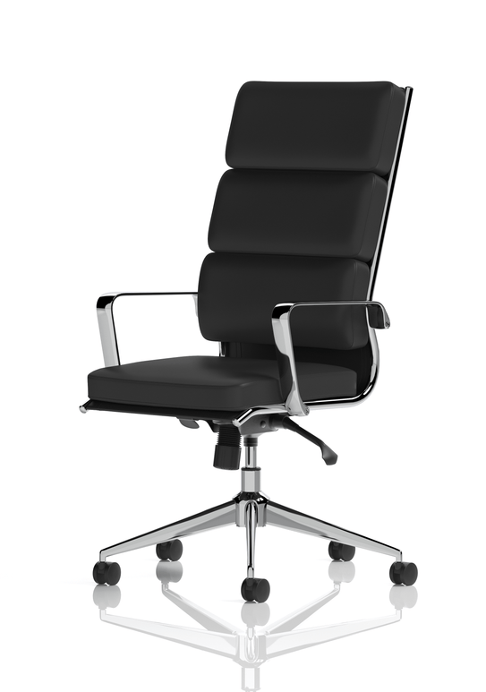Savoy High Back Executive Black Leather Office Chair with Arms