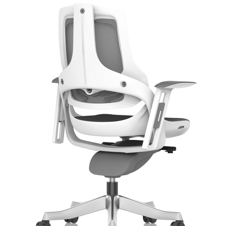 Zure High Back White Shell Mesh Executive Office Chair with Arms