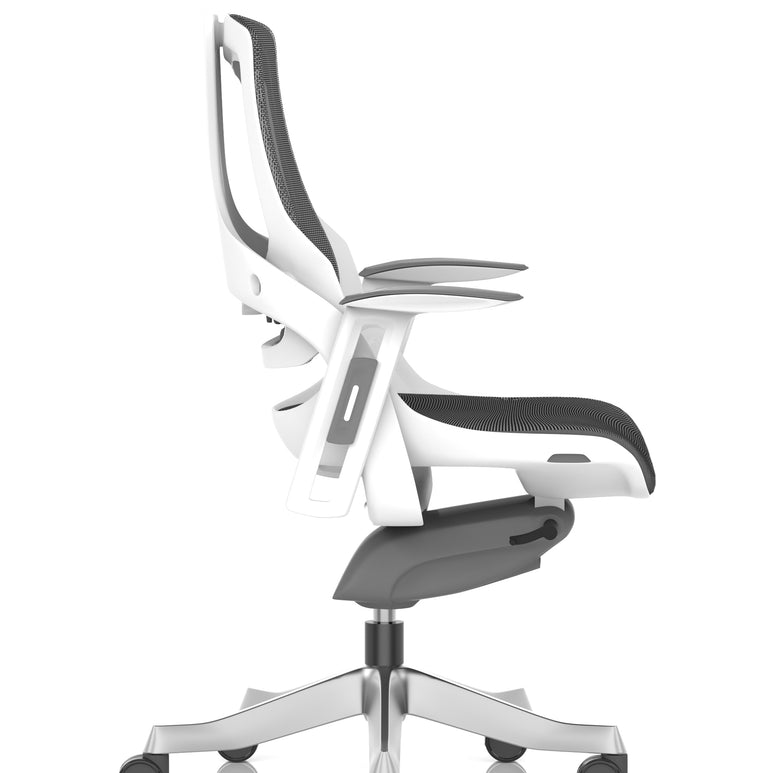 Zure High Back White Shell Mesh Executive Office Chair with Arms