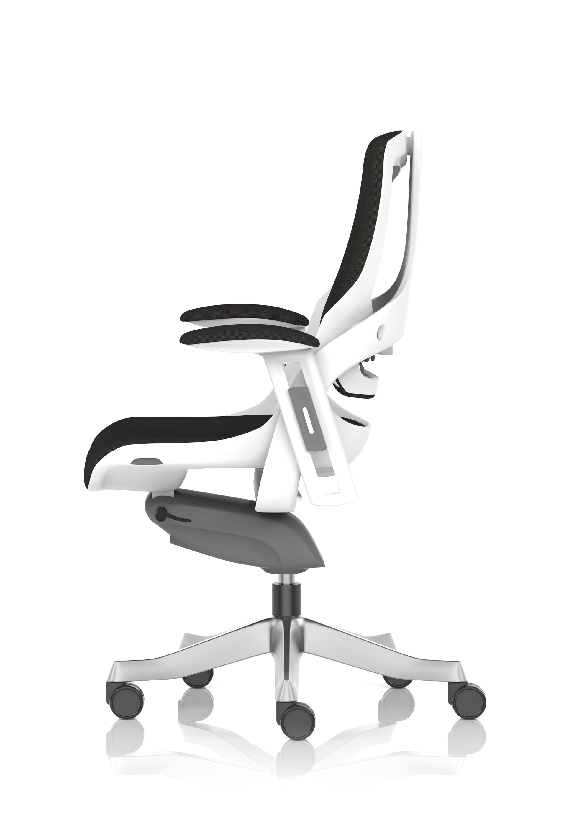 Zure High Back White Shell Fabric Executive Office Chair with Arms