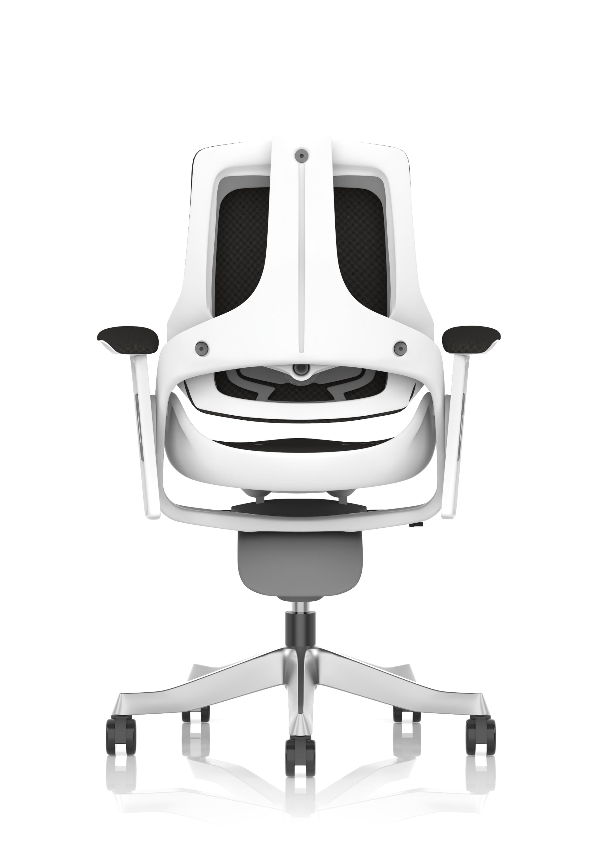 Zure High Back White Shell Fabric Executive Office Chair with Arms
