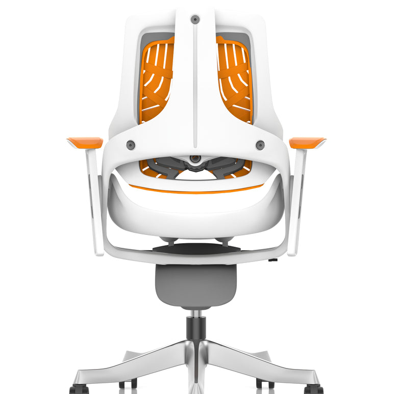 Zure High Back White Shell Elastomer Executive Office Chair with Arms