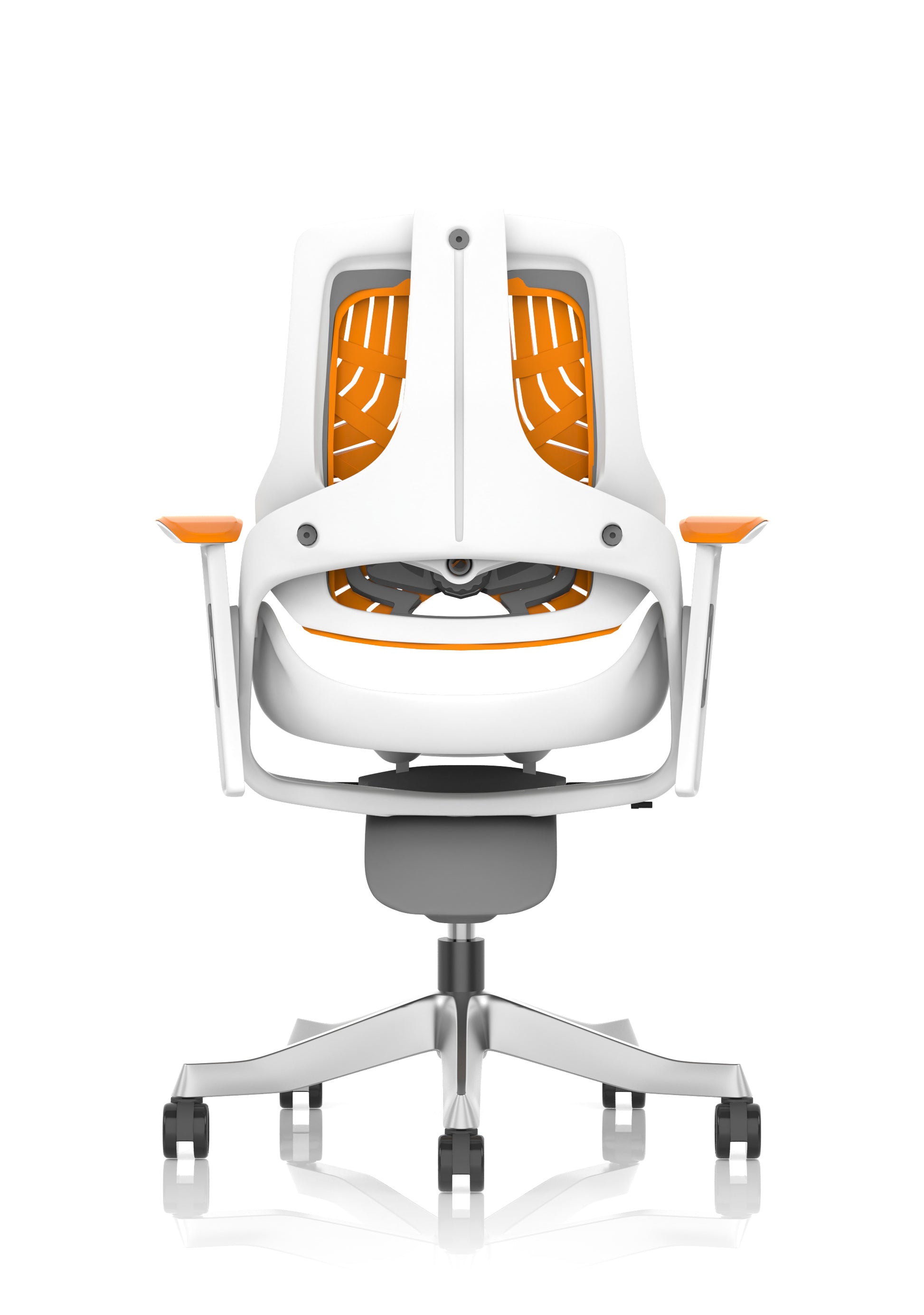 Zure High Back White Shell Elastomer Executive Office Chair with Arms