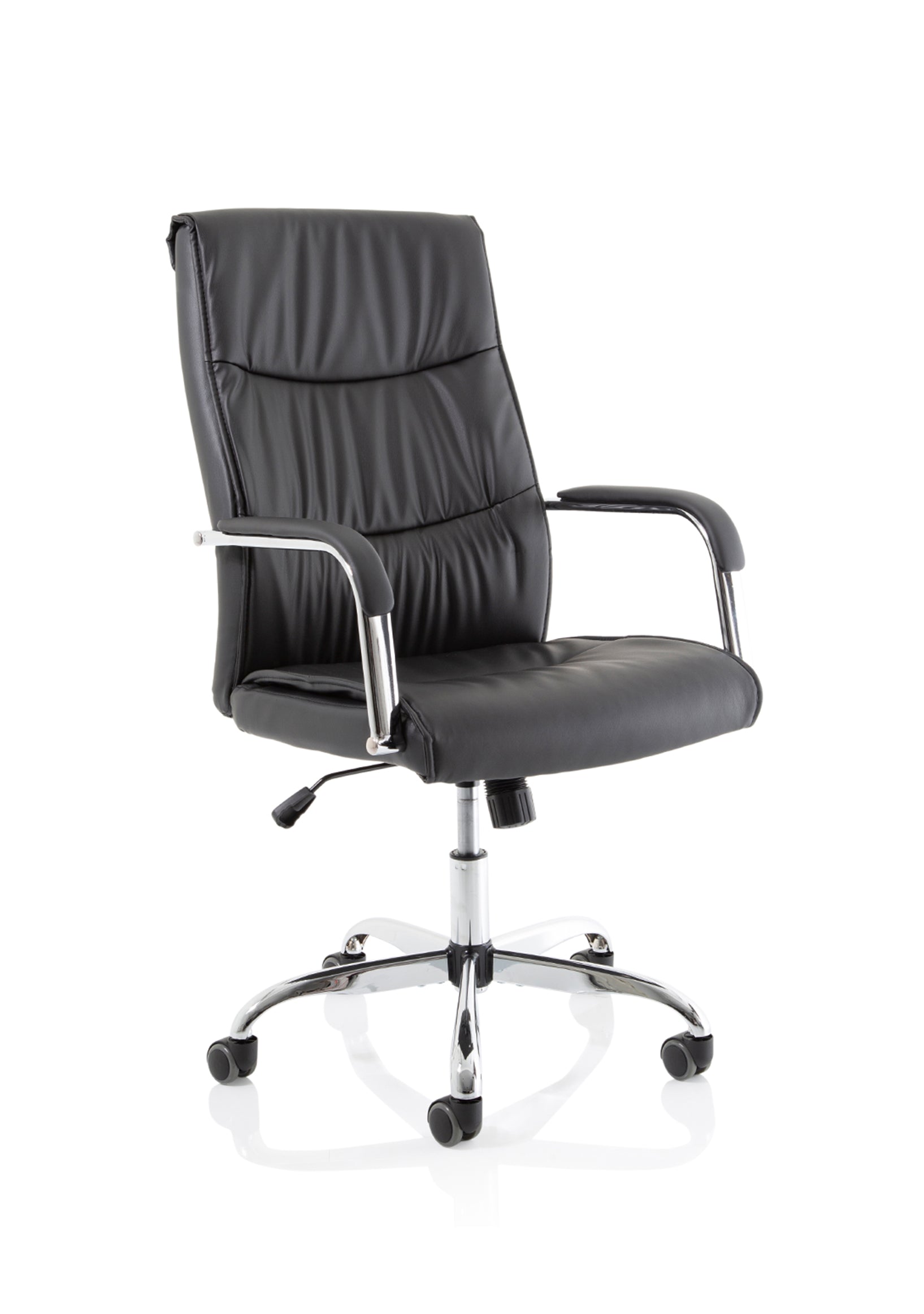 Carter High Back Black Leather Executive Office Chair with Fixed Arms