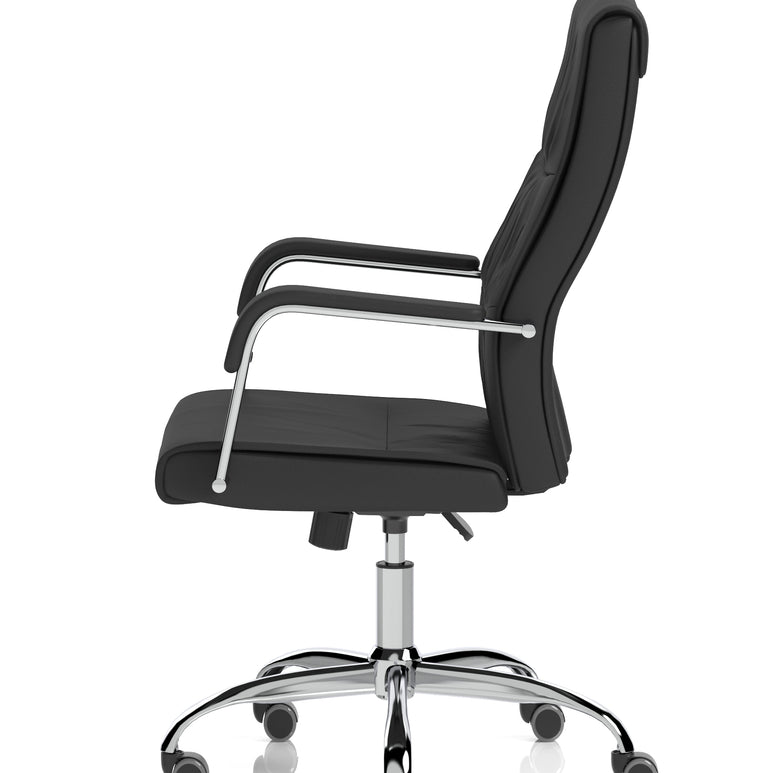 Carter High Back Black Leather Executive Office Chair with Arms