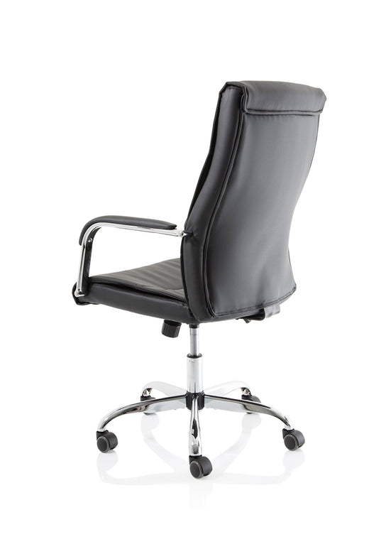 Carter High Back Black Leather Executive Office Chair with Fixed Arms