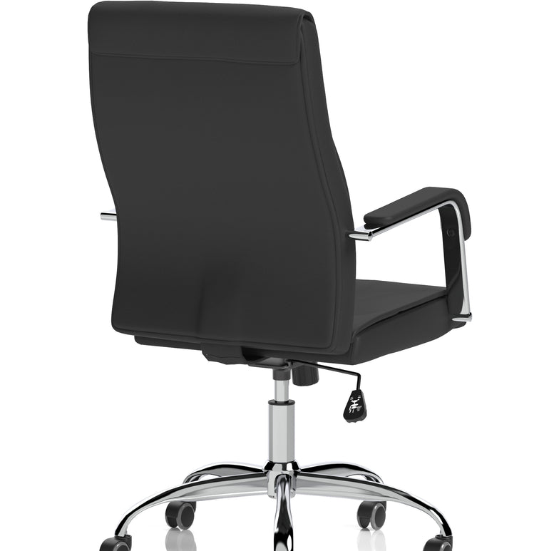 Carter High Back Black Leather Executive Office Chair with Arms