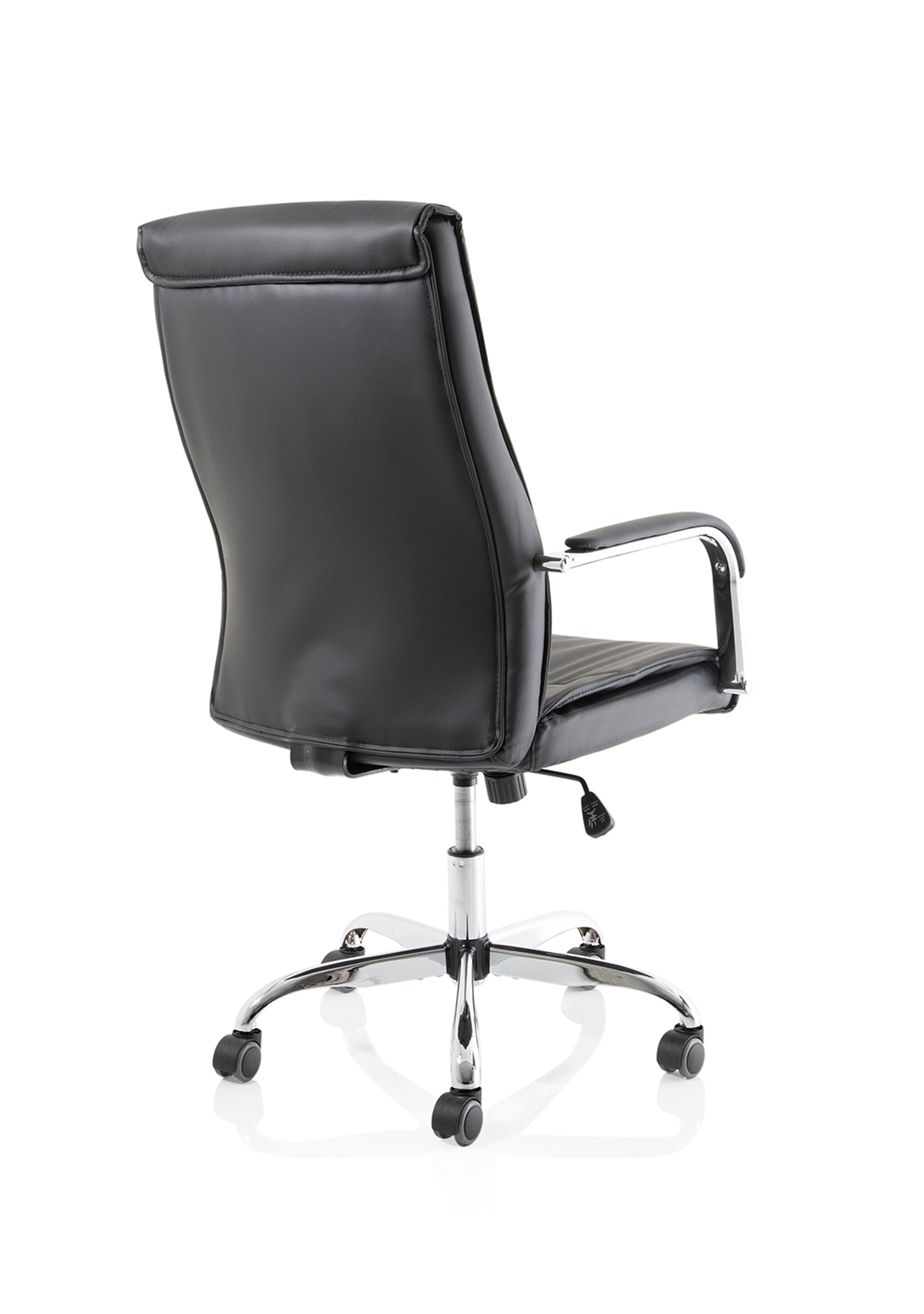 Carter High Back Black Leather Executive Office Chair with Fixed