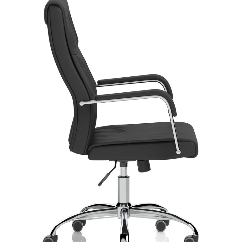 Carter High Back Black Leather Executive Office Chair with Arms