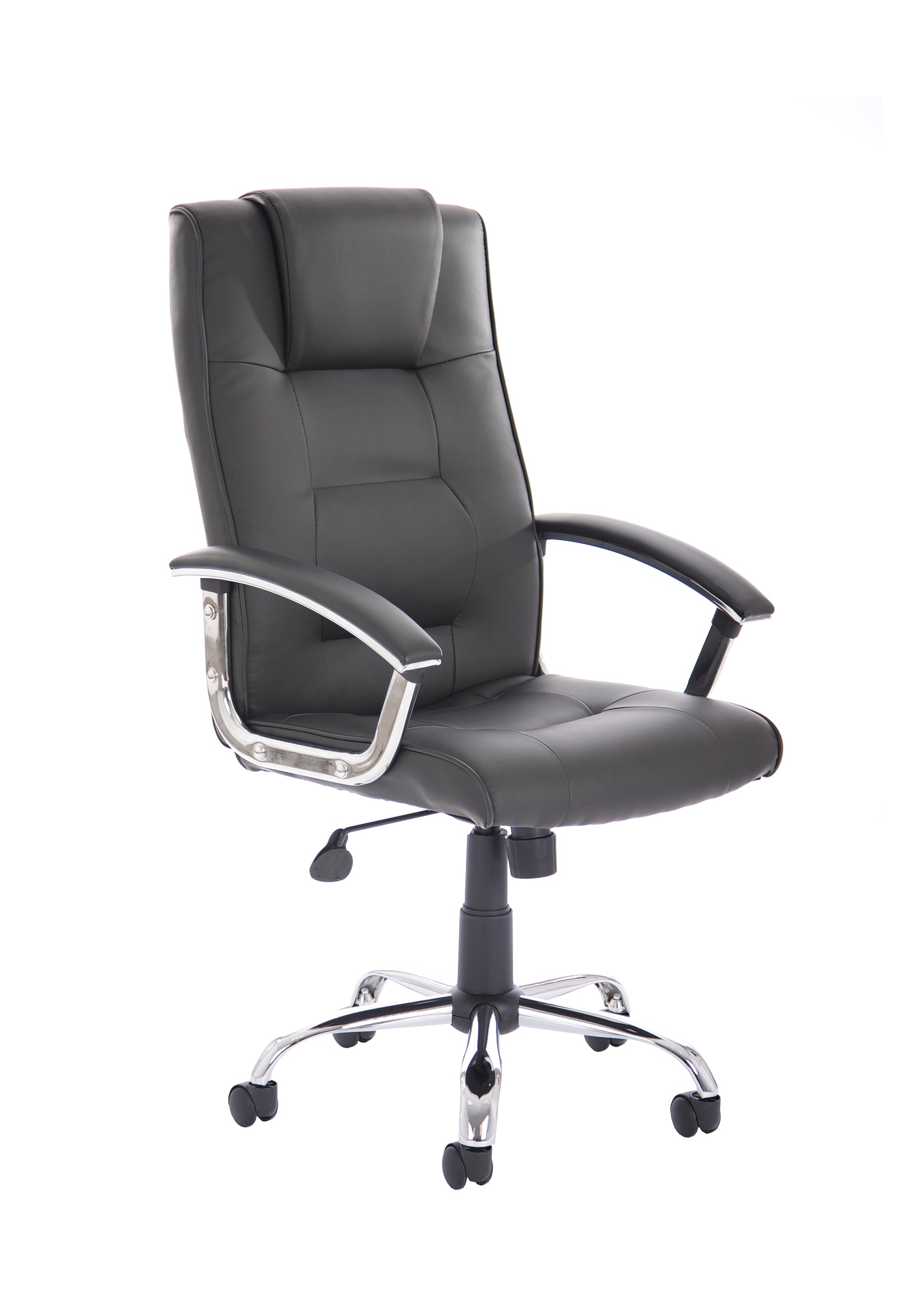 Thrift High Back Executive Black Leather Office Chair with Arms