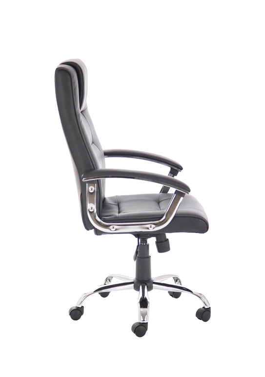 Thrift High Back Executive Black Leather Office Chair with Arms