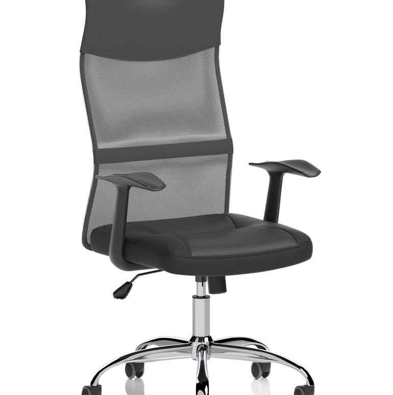 Vegalite High Mesh Back Black Executive Office Chair with Arms