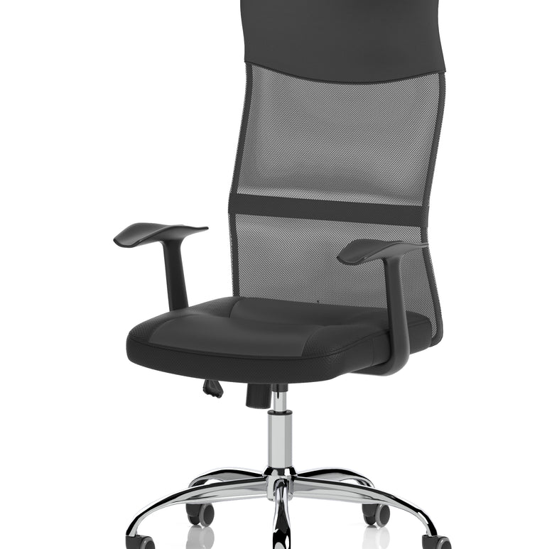 Vegalite High Mesh Back Black Executive Office Chair with Arms
