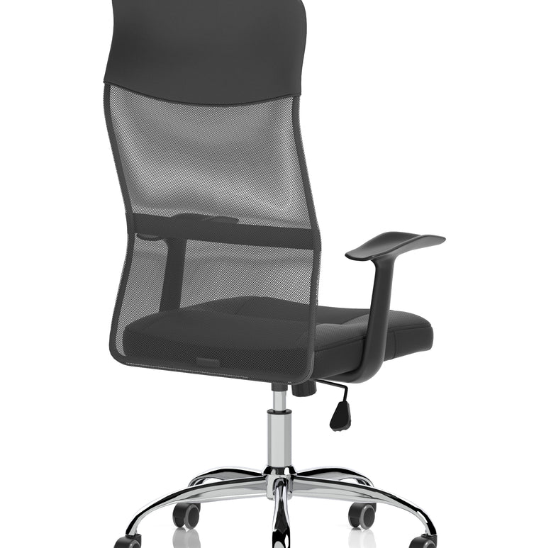 Vegalite High Mesh Back Black Executive Office Chair with Arms