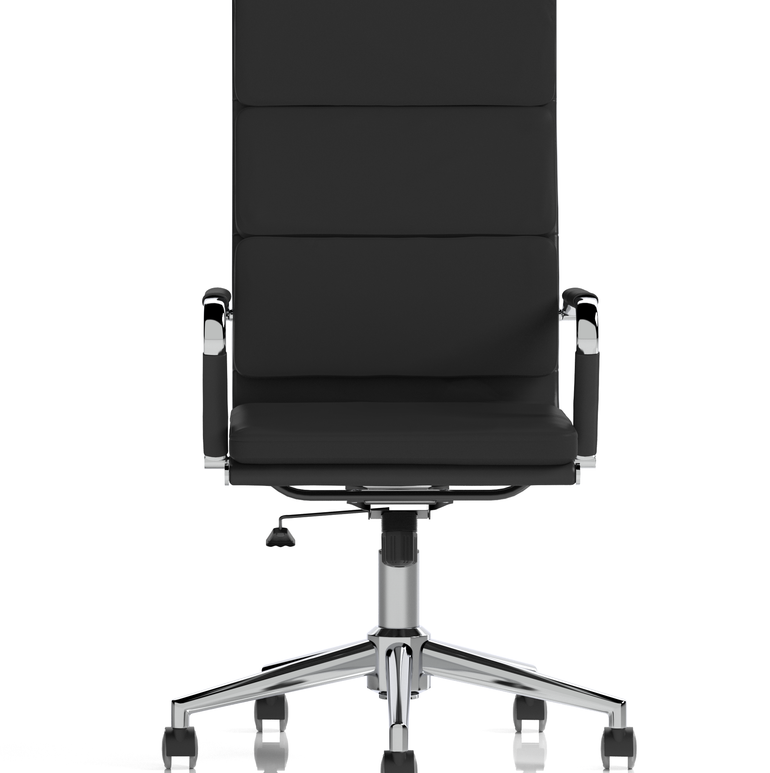 Hawkes High Back Black Leather Executive Office Chair with Arms