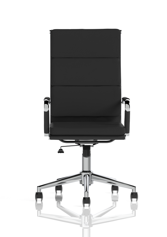 Hawkes High Back Black Leather Executive Office Chair with Arms