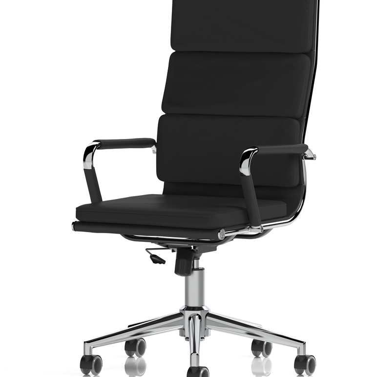 Hawkes High Back Black Leather Executive Office Chair with Arms