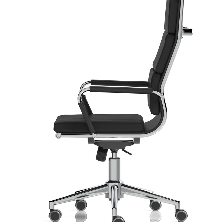 Hawkes High Back Black Leather Executive Office Chair with Arms