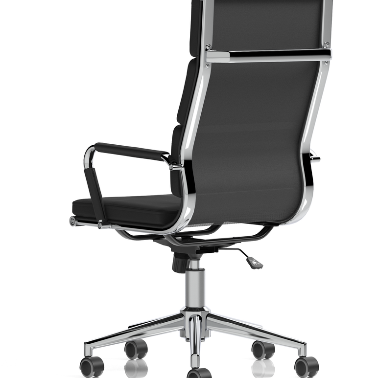 Hawkes High Back Black Leather Executive Office Chair with Arms
