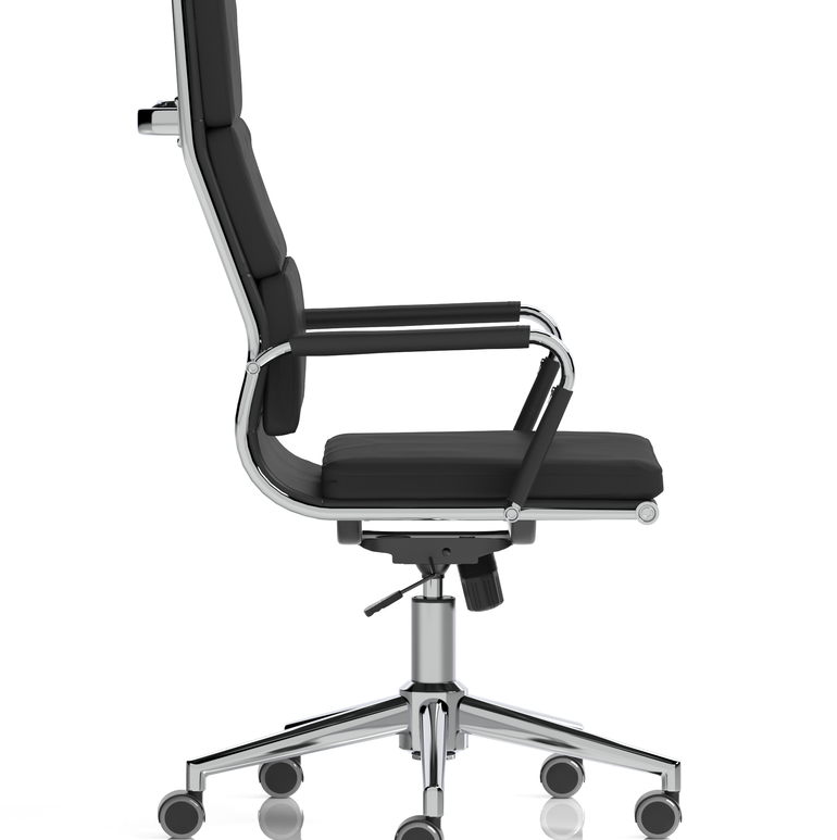 Hawkes High Back Black Leather Executive Office Chair with Arms