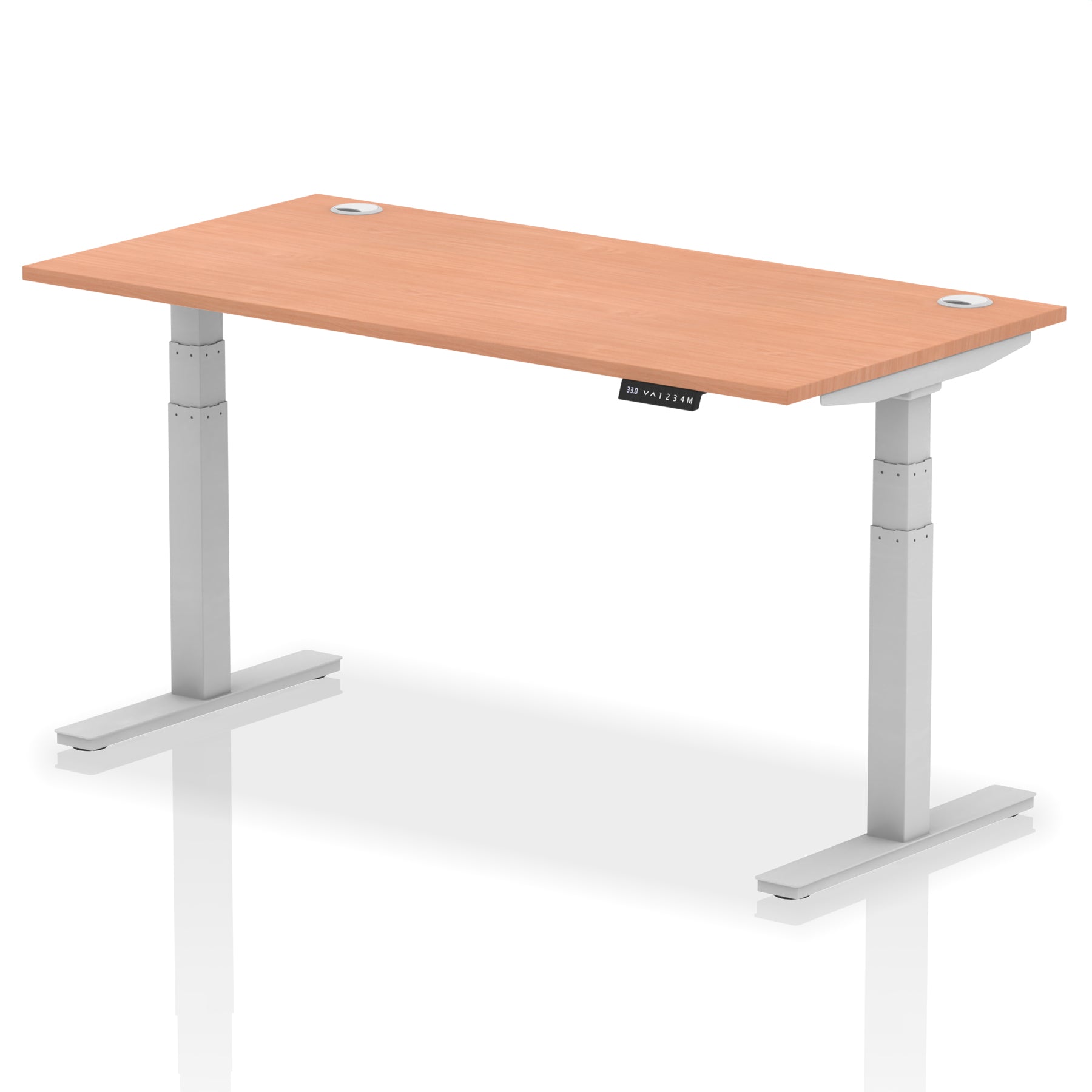 Air Height Adjustable Sit Stand Desk With Cable Ports