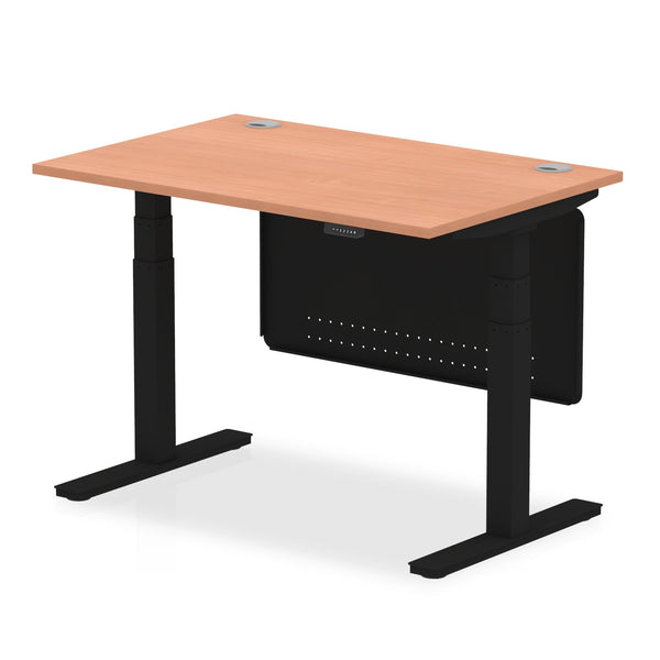 OE - Air Height Adjustable Desk with Cable Ports with Steel Modesty Panel