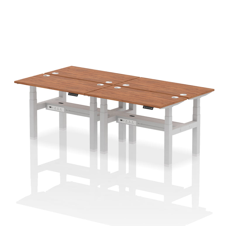 Air Back-to-Back Slimline Height Adjustable Bench Desk - 4 Person