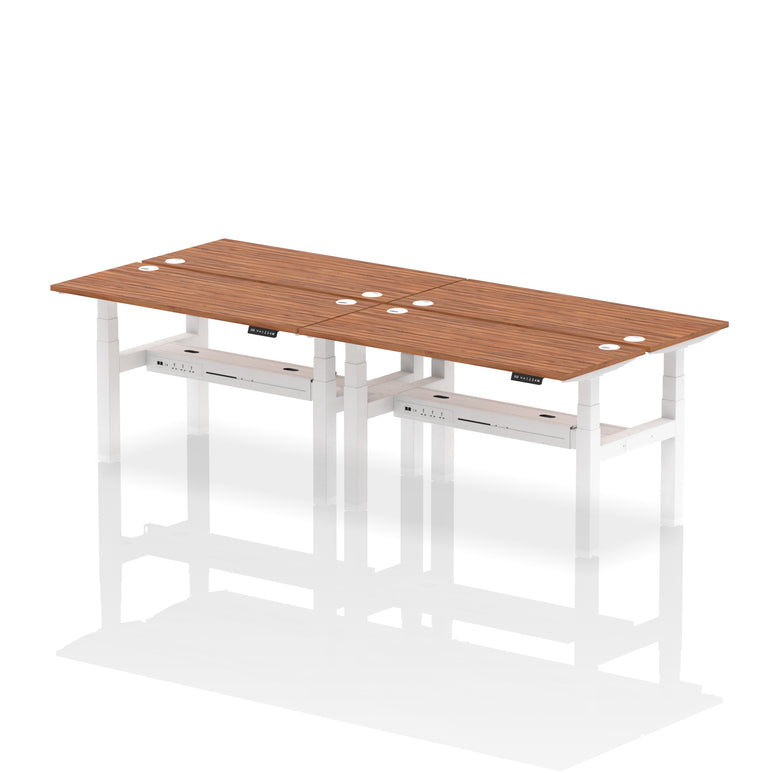 Air Back-to-Back Slimline Height Adjustable Bench Desk - 4 Person