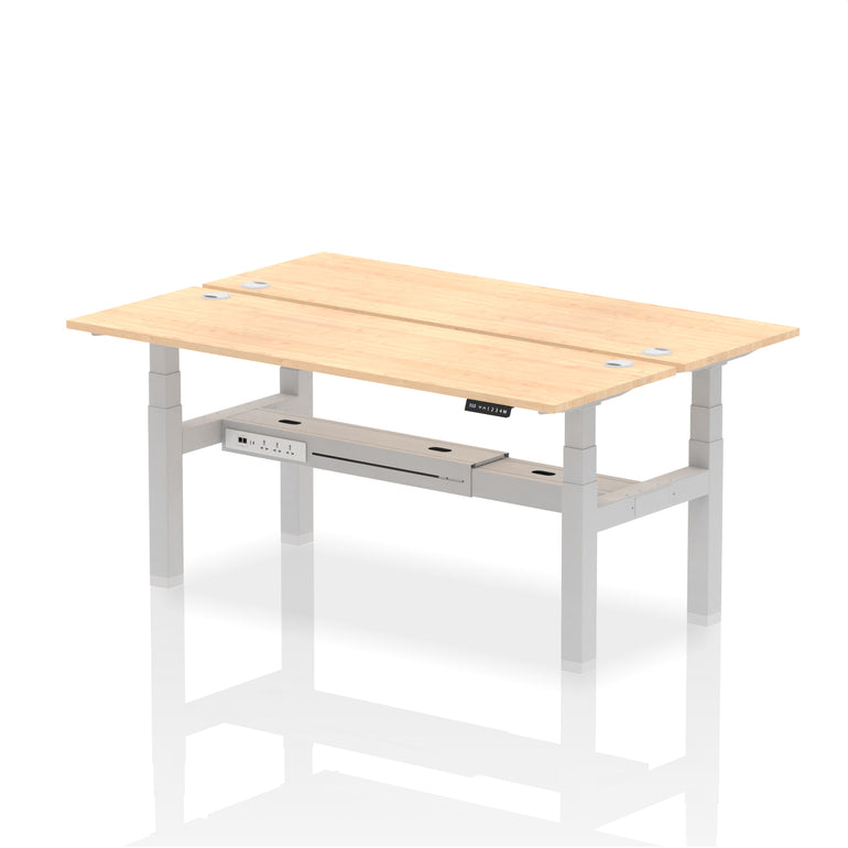 Air Back-to-Back Slimline Height Adjustable Bench Desk - 2 Person