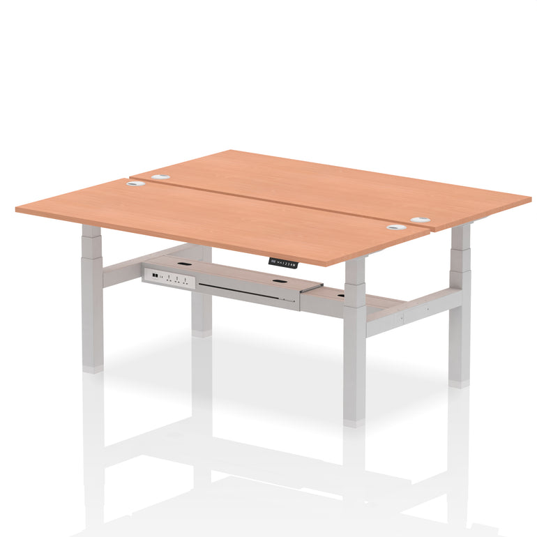 Air Back-to-Back Height Adjustable Bench Desk - 2 Person