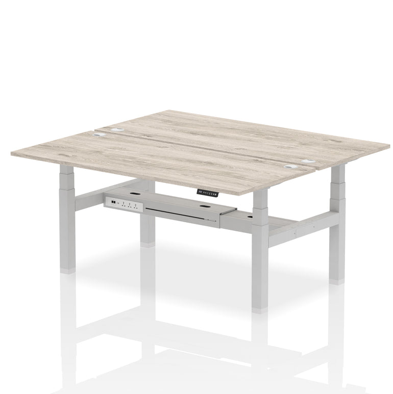 Air Back-to-Back Height Adjustable Bench Desk - 2 Person