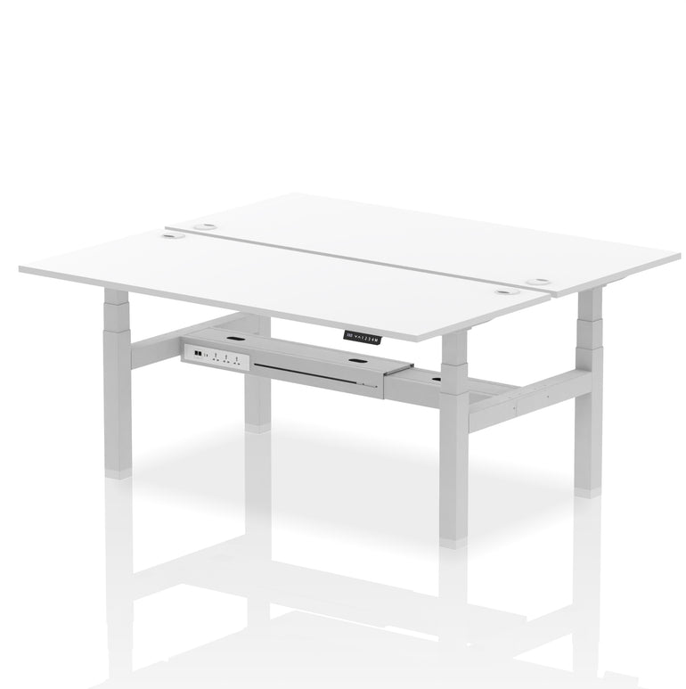 Air Back-to-Back Height Adjustable Bench Desk - 2 Person