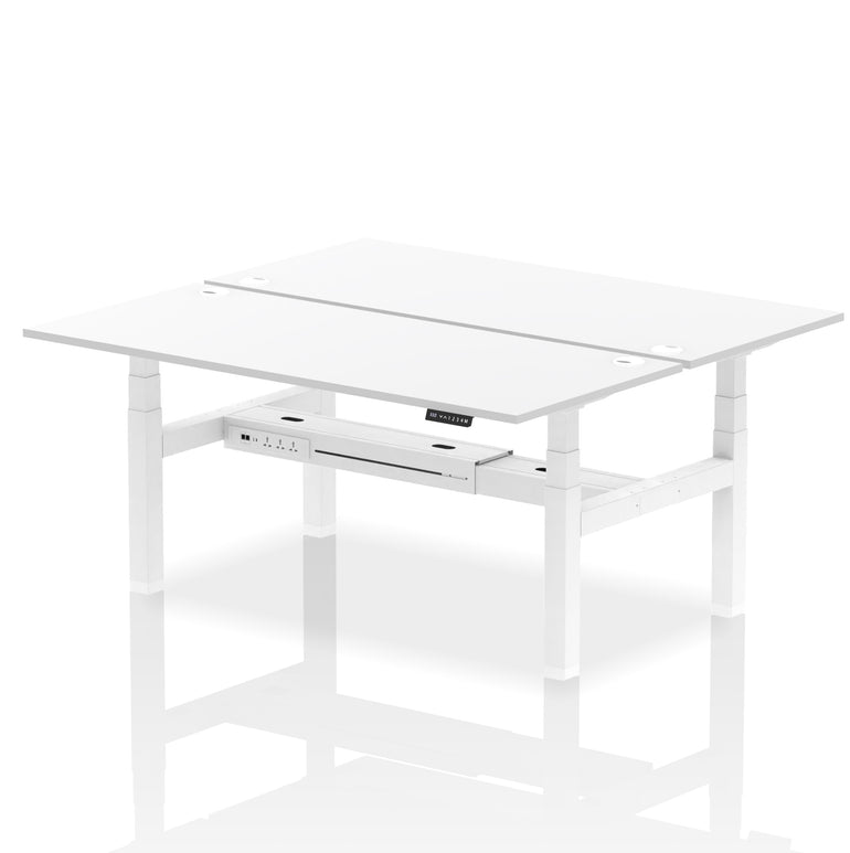 Air Back-to-Back Height Adjustable Bench Desk - 2 Person