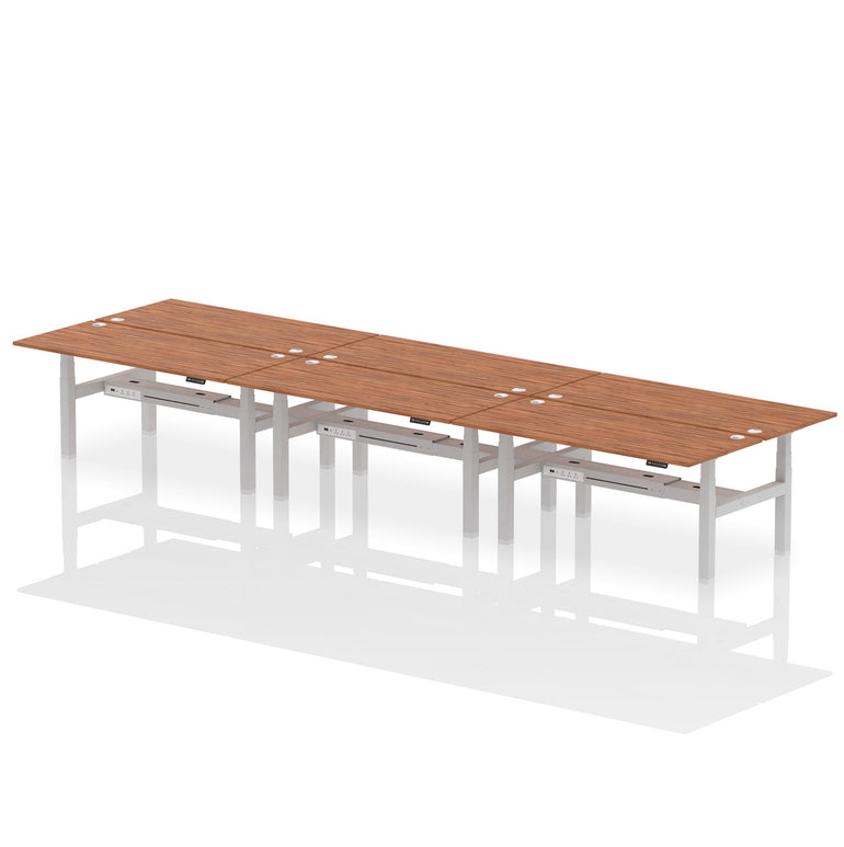Air Back-to-Back Height Adjustable Bench Desk - 6 Person