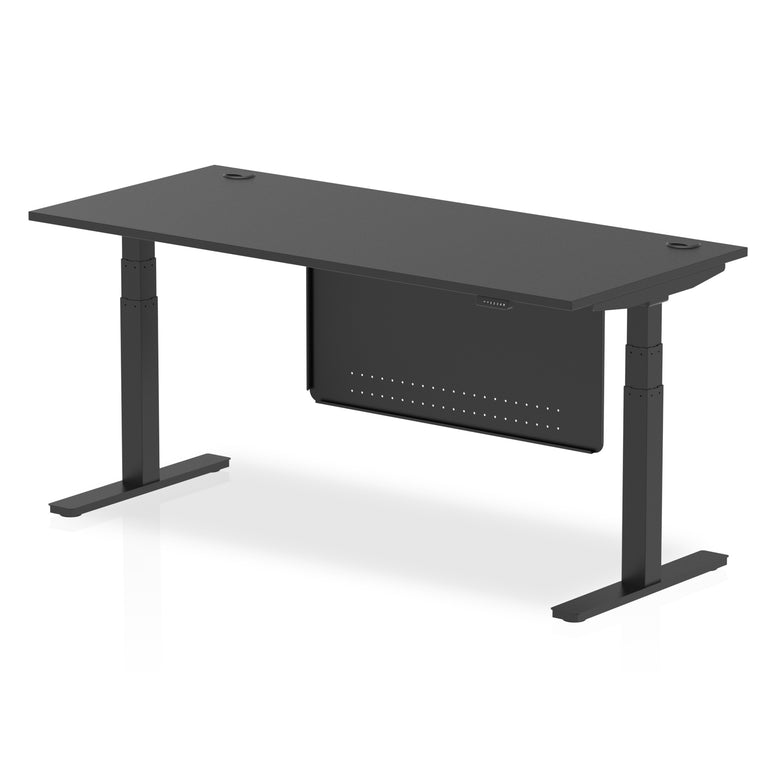 Air Height Adjustable Desk With Cable Ports With Steel Modesty Panel