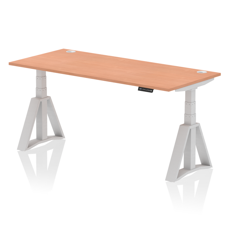 Air Height Adjustable Desk With Cable Ports With Piste Foot