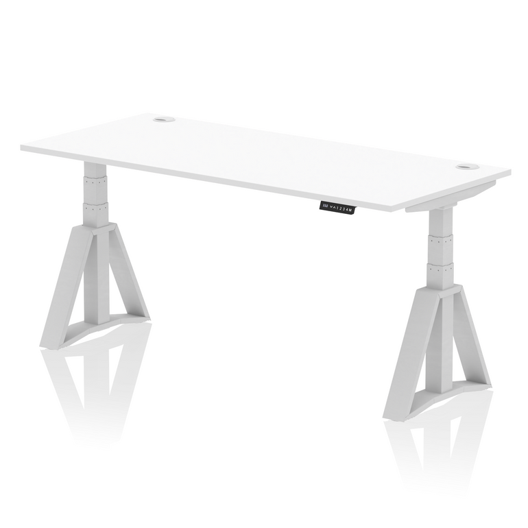 Air Height Adjustable Desk With Cable Ports With Piste Foot