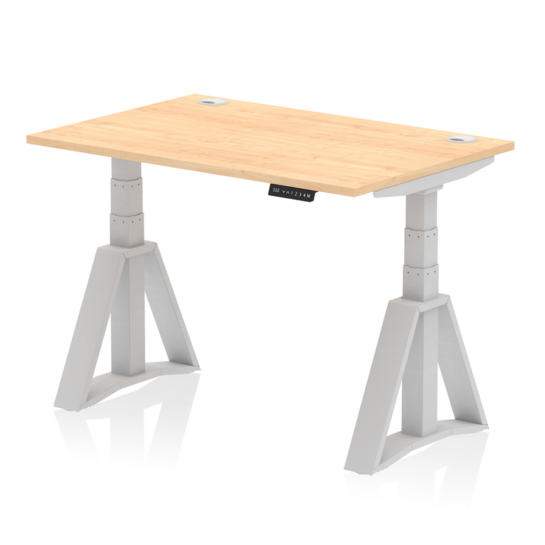 Air Height Adjustable Desk With Cable Ports With Piste Foot