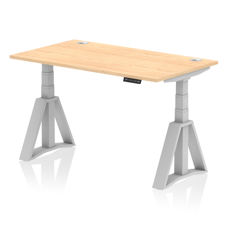 Air Height Adjustable Desk With Cable Ports With Piste Foot