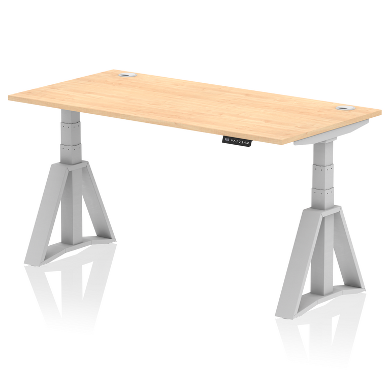 Air Height Adjustable Desk With Cable Ports With Piste Foot