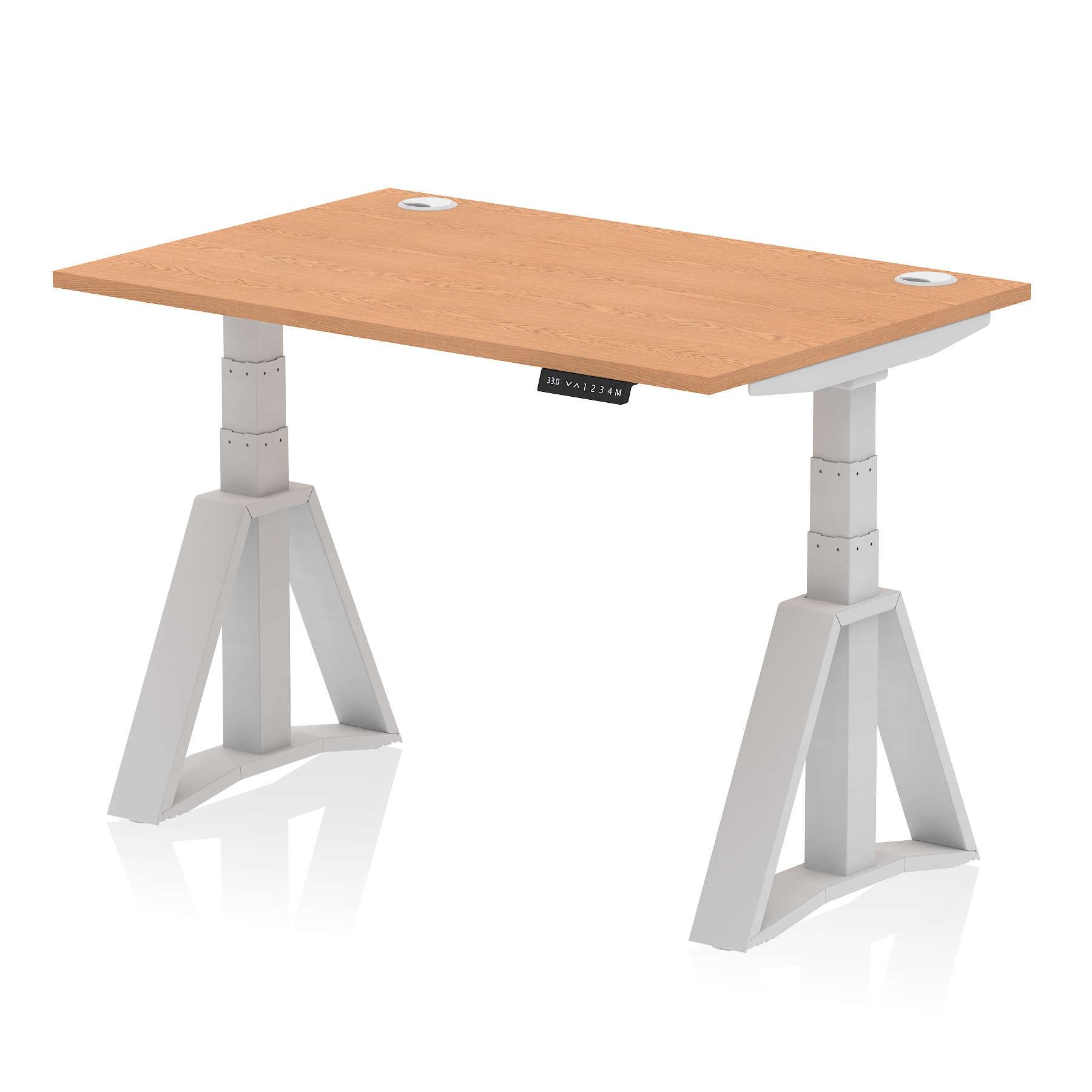 Air Height Adjustable Desk With Cable Ports With Piste Foot