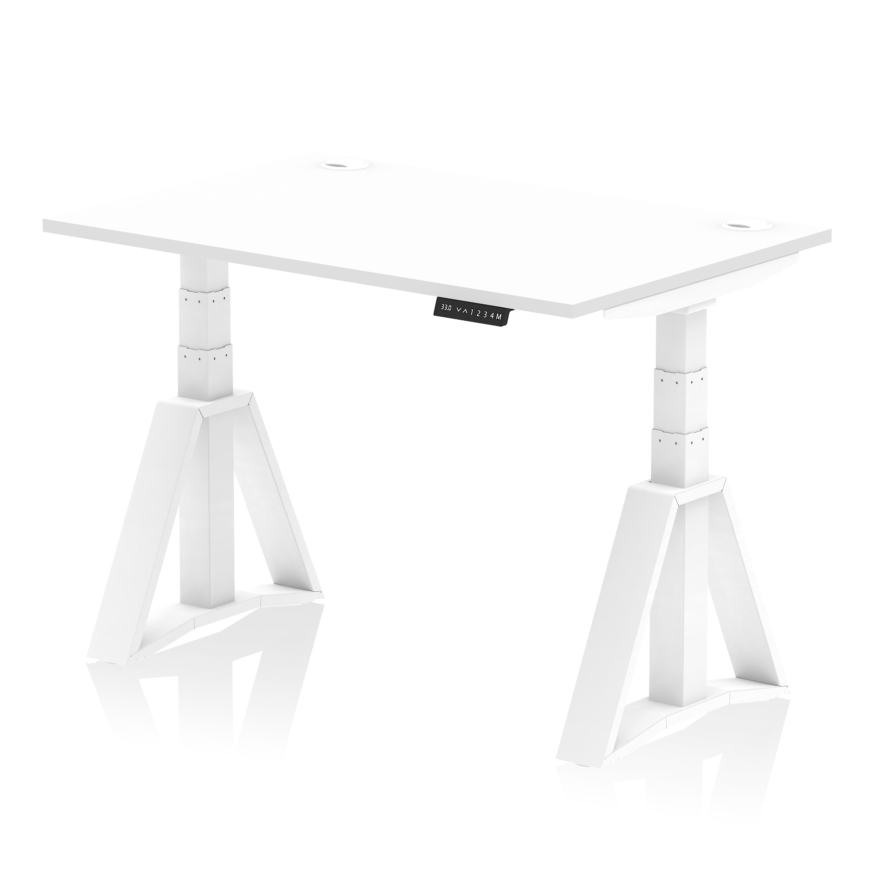 Air Height Adjustable Desk With Cable Ports With Piste Foot