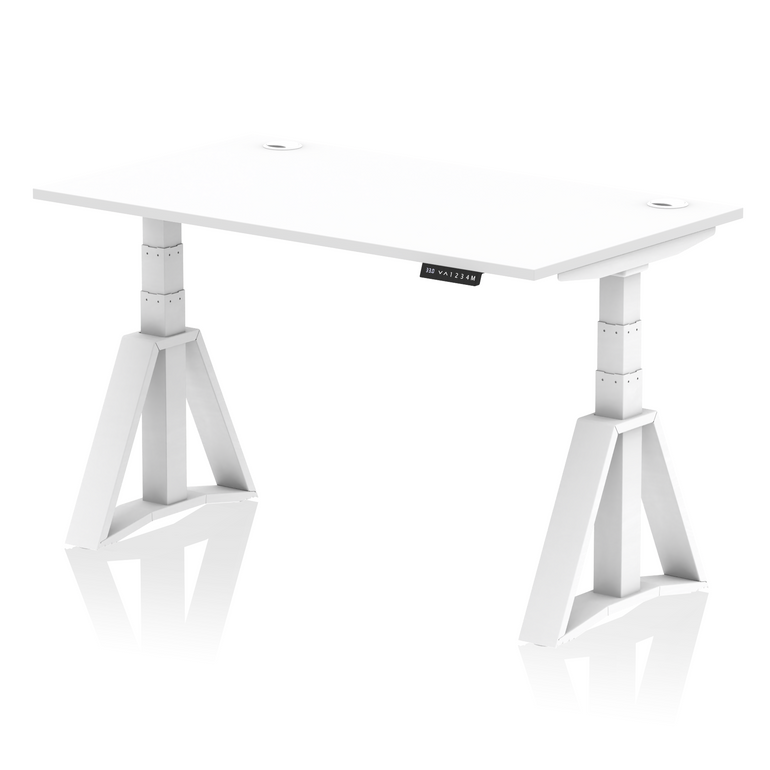 Air Height Adjustable Desk With Cable Ports With Piste Foot