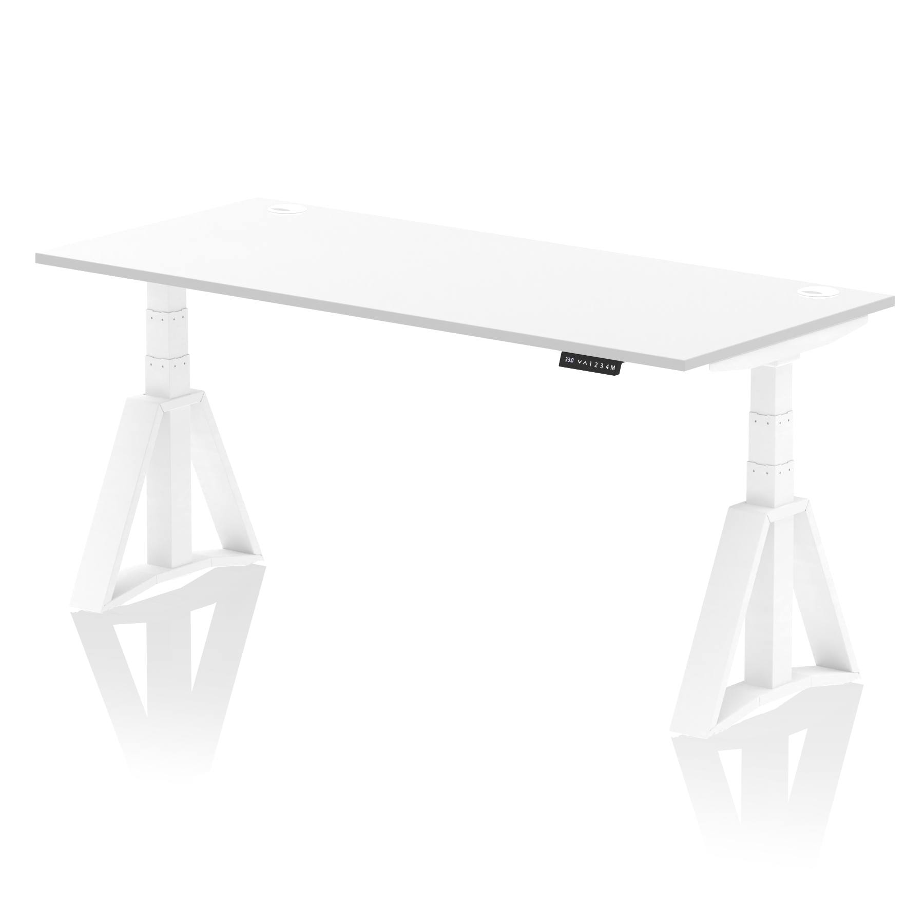 Air Height Adjustable Desk With Cable Ports With Piste Foot