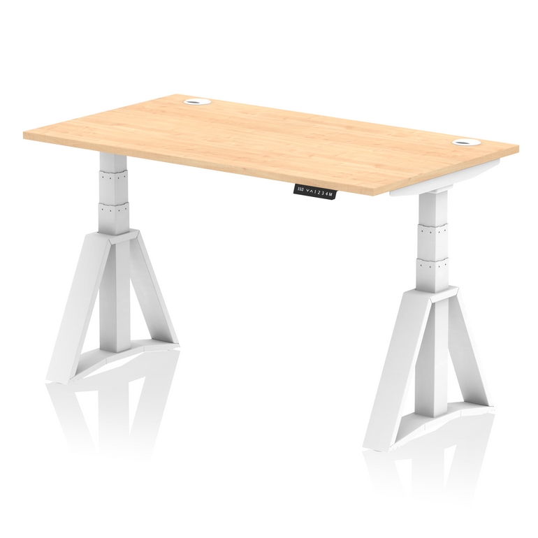 Air Height Adjustable Desk With Cable Ports With Piste Foot