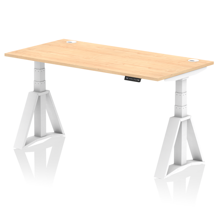 Air Height Adjustable Desk With Cable Ports With Piste Foot