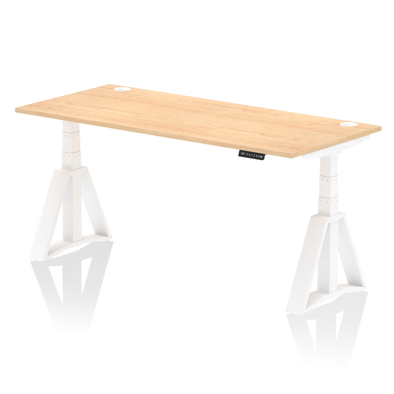 Air Height Adjustable Desk With Cable Ports With Piste Foot