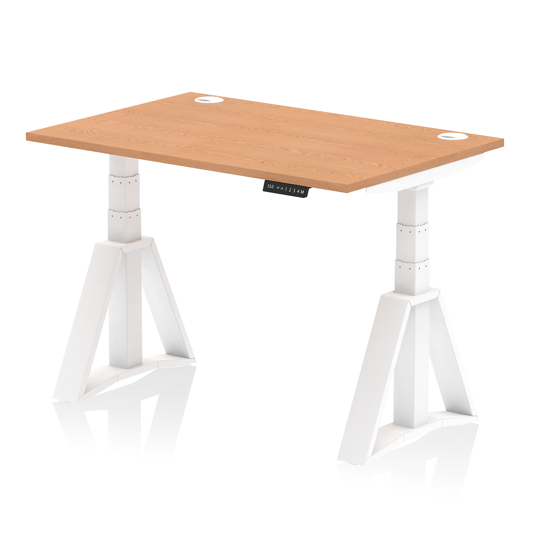 Air Height Adjustable Desk With Cable Ports With Piste Foot